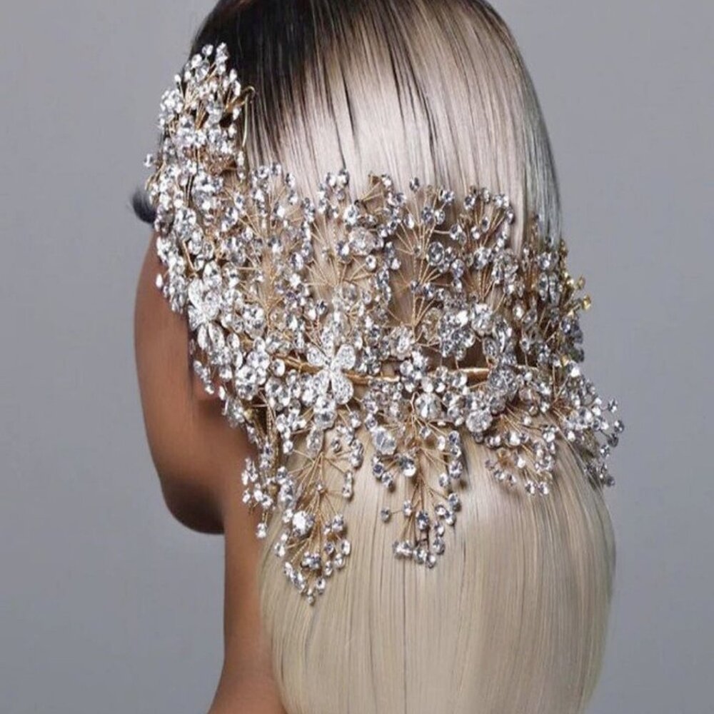 New Bestseller Gold or Silver Bridal Hair Accessories l Rhinestone Wedding Hair